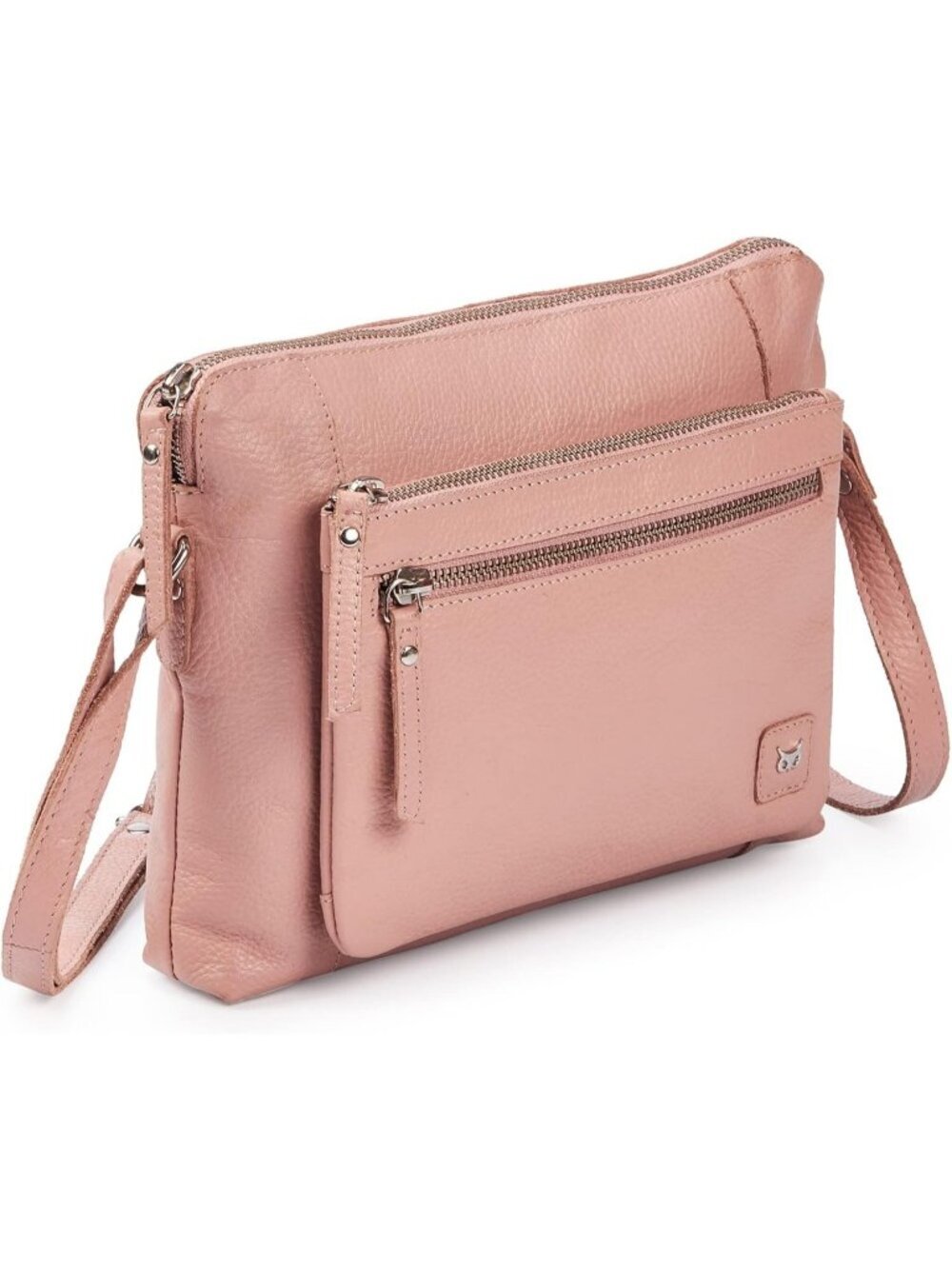 Women's Baby Pink Leather Sling Purse with Adjustable Straps Crossbody bags